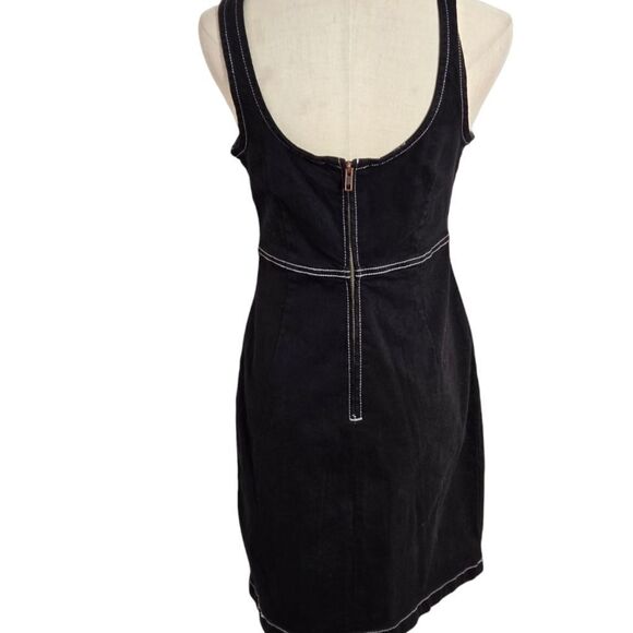 Cotton On Black Heavy Stretch Mini Jumper Overall Dress - Picture 4 of 7